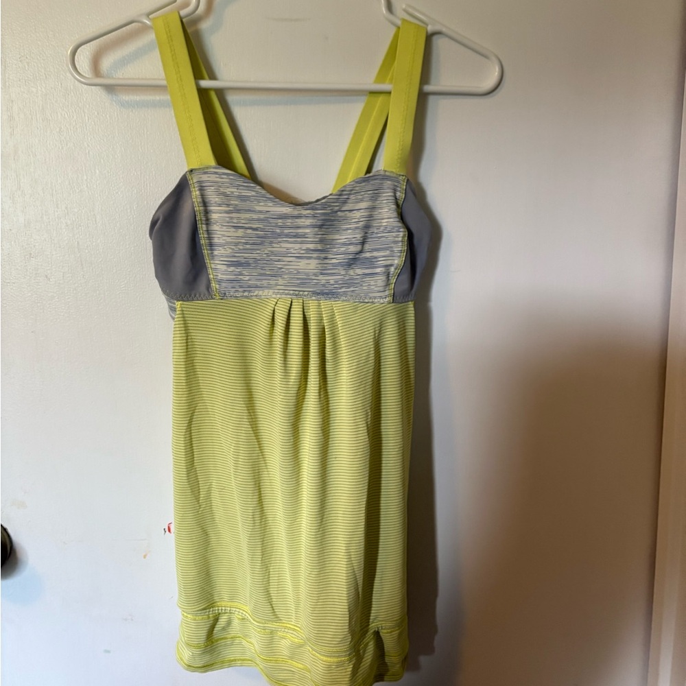 Lululemon Athletica Yellow and Gray Tank Top